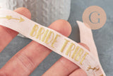 Ruban élastique rose or EFJF 16mm, x 1Mètre G2156