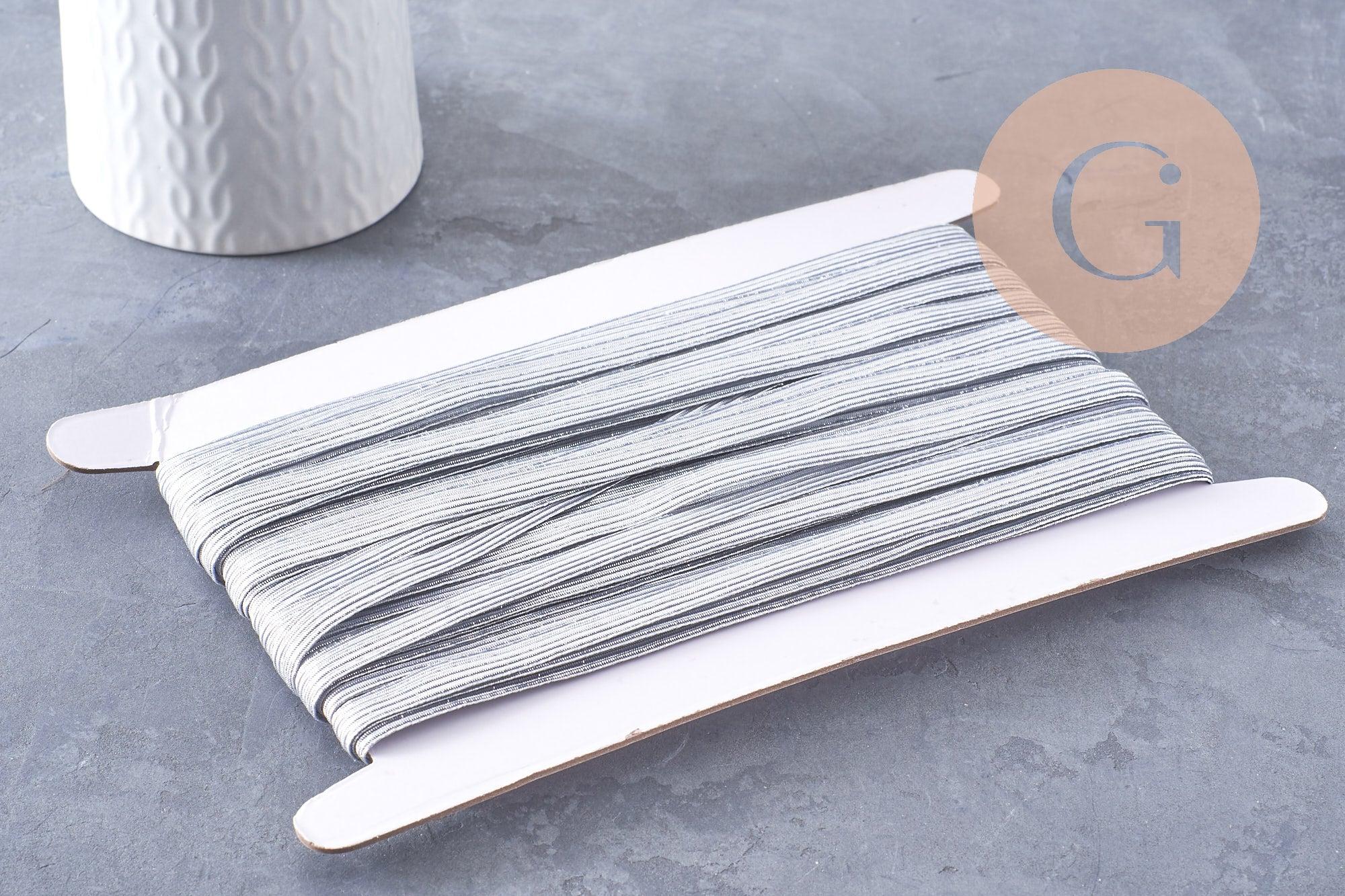Ruban élastique doré ou argenté nylon 0.7mm, x1 mètre (G10336)