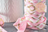 Ruban élastique motif Aztèque rose or EFJF 16mm, x1 m (G8237)
