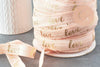 Ruban élastique or rose pêche LOVE EFJF 16mm, x1 mètre (G1523)