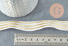 Ruban élastique rayé blanc or EFJF, fabrication bijoux, bracelet EVJF,ruban mariage,fourniture créative,scrapbooking,16mm,1 mètre-G8239