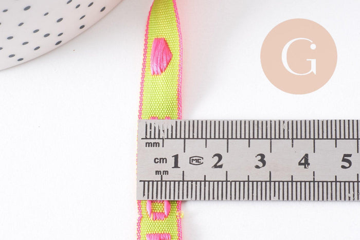 Ruban texte Amour 10mm, un ruban brodé de qualité pour travaux de couture ou création de bijoux, x1 mètre (G10267)
