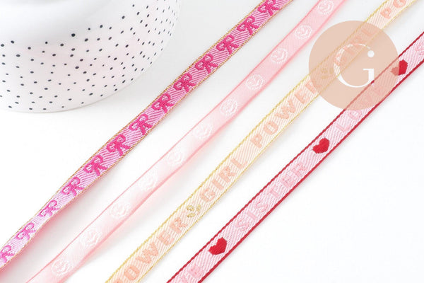 Ruban texte SISTER LOVE 10mm, x1 mètre (G10829)