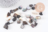 Sable chips coquillage nacre noire naturelle 7.5~18.5mm non percé, x20gr (G3499)