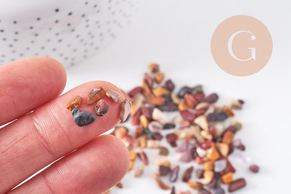 Sable chips pierre de sang naturelle brute roulée non percé, x20gr (G5220)