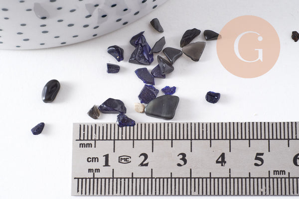 Sable chips pierre du soleil brute roulée 3-9mm non percé, x20gr (G0242)