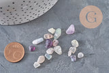 Sable chips pierre fluorite naturelle 5-10.5mm non percé, x20gr (G3498)