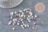 Sable chips pierre fluorite naturelle 5-10.5mm non percé, x20gr (G3498)