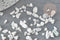 Sable chips pierre howlite blanche naturelle non percé, x20gr (G7669)