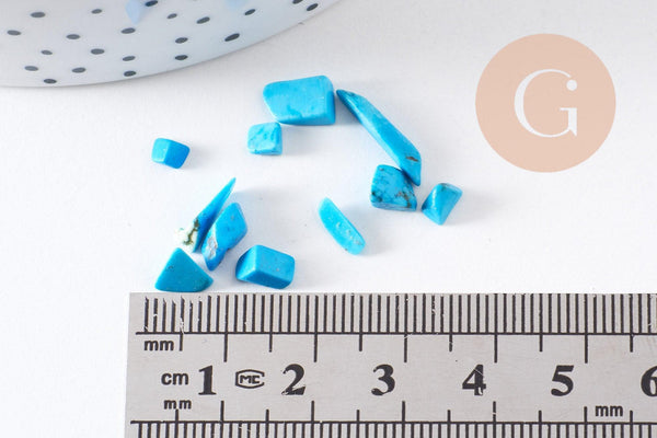 Sable chips pierre howlite turquoise 3~5mm non percé, x20gr (G0259)