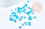 Sable chips pierre howlite turquoise naturel 5-10mm non percé, x20gr (G8692)
