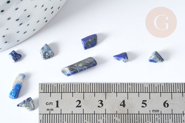 Sable chips pierre lapis lazulis bleu 5-10mm non percé, x20gr (G8094)