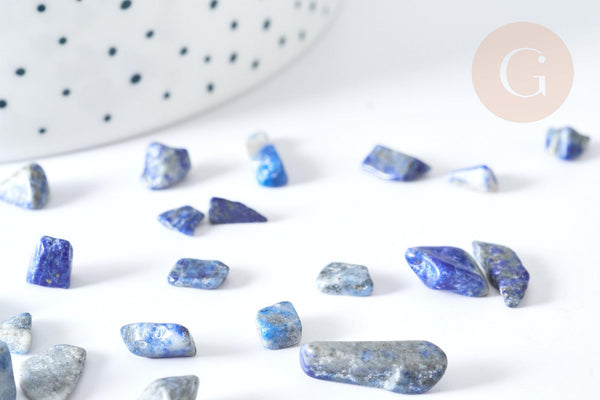 Sable chips pierre lapis lazulis bleu 5-10mm non percé, x20gr (G8094)