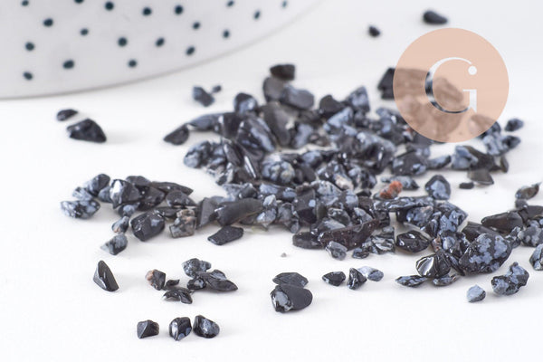 Sable chips pierre obsidienne 1-15mm non percé, x20gr (G5185)