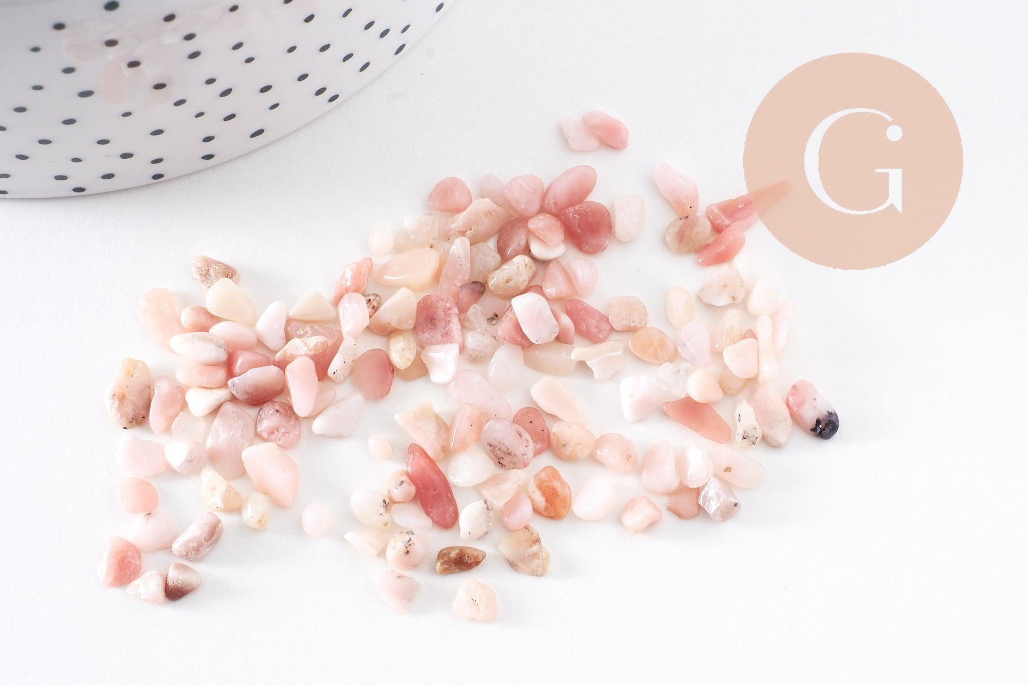 Sable chips pierre opale rose naturelle 3-5mm non percé, x20gr (G0235)