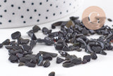 Sable chips pierres naturelle noire 3~5mm non percé, x20gr (G0227)