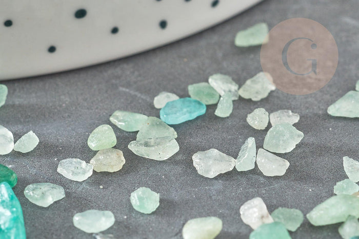 Sable pierre chips aventurine verte naturelle 2~8mm non percé, x20gr (G0229)