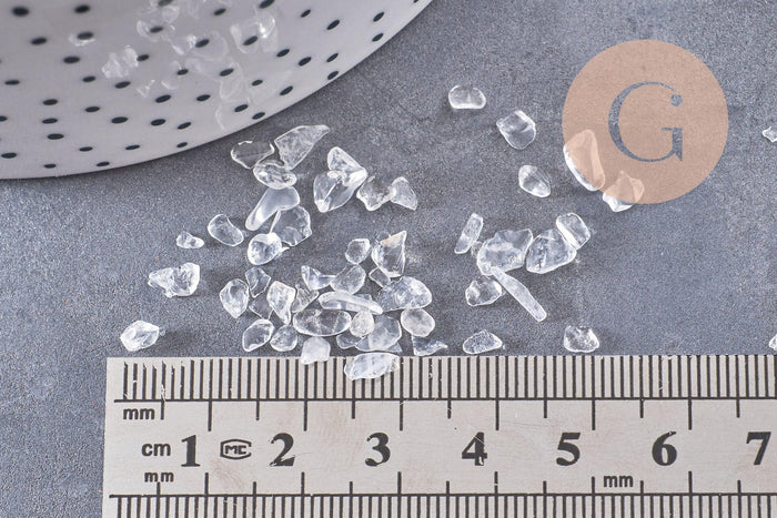 Sable pierre chips quartz cristal naturel 2~8mm non percé, x20gr (G0226)