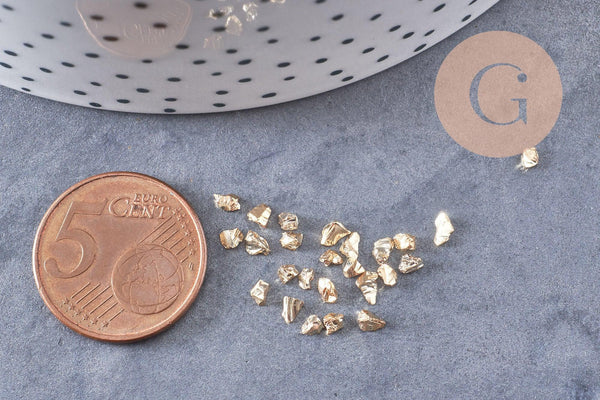 Sable verre doré 1- 1.5mm non percé, x10gr (G0228)