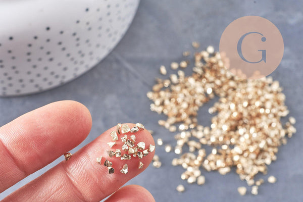 Sable verre doré 1- 1.5mm non percé, x10gr (G0228)