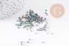 Sable verre gris irisé chips mineral 1~4mm non percé, x10gr (G1116)