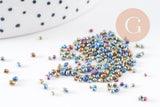 Sable verre multicolore irisé chips mineral 1-4mm non percé, x10gr (G1936)