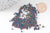 Sable verre noir irisé chips mineral 2.5~3mm non percé, x10gr (G1117)