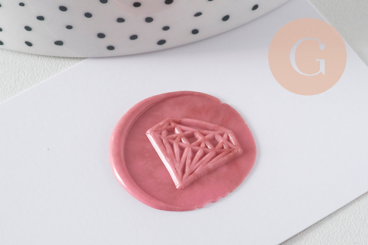 Sceau en metal diamant pour cire à cacheter, pour création de sceaux personnalisés pour invitation de mariage DIY,25mmx1 G4957