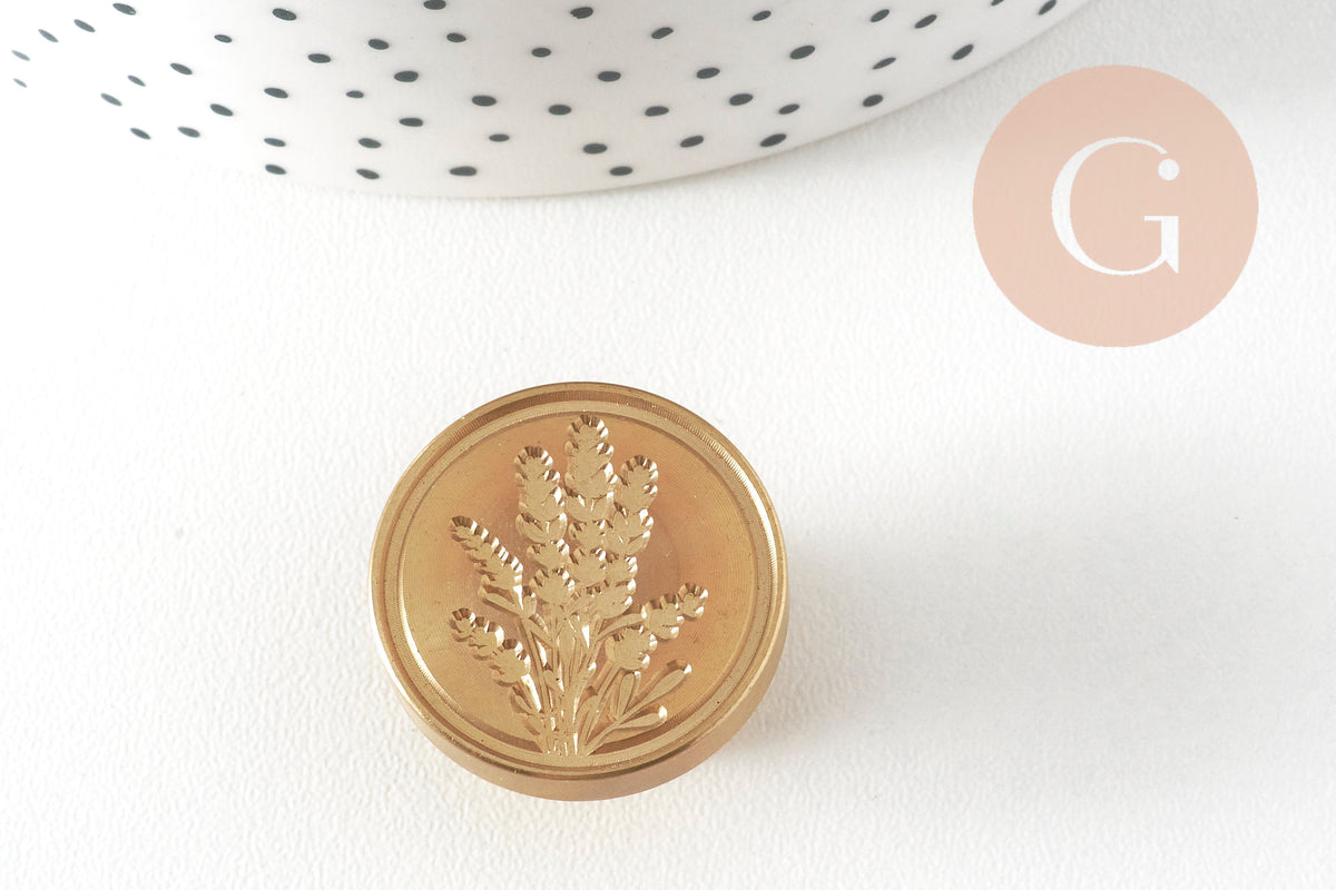 Metallstempel „Blumen“ für Siegellack, Zubehör zur Herstellung personalisierter Siegel für DIY-Hochzeitseinladungen, 25 mm, x1 G4425