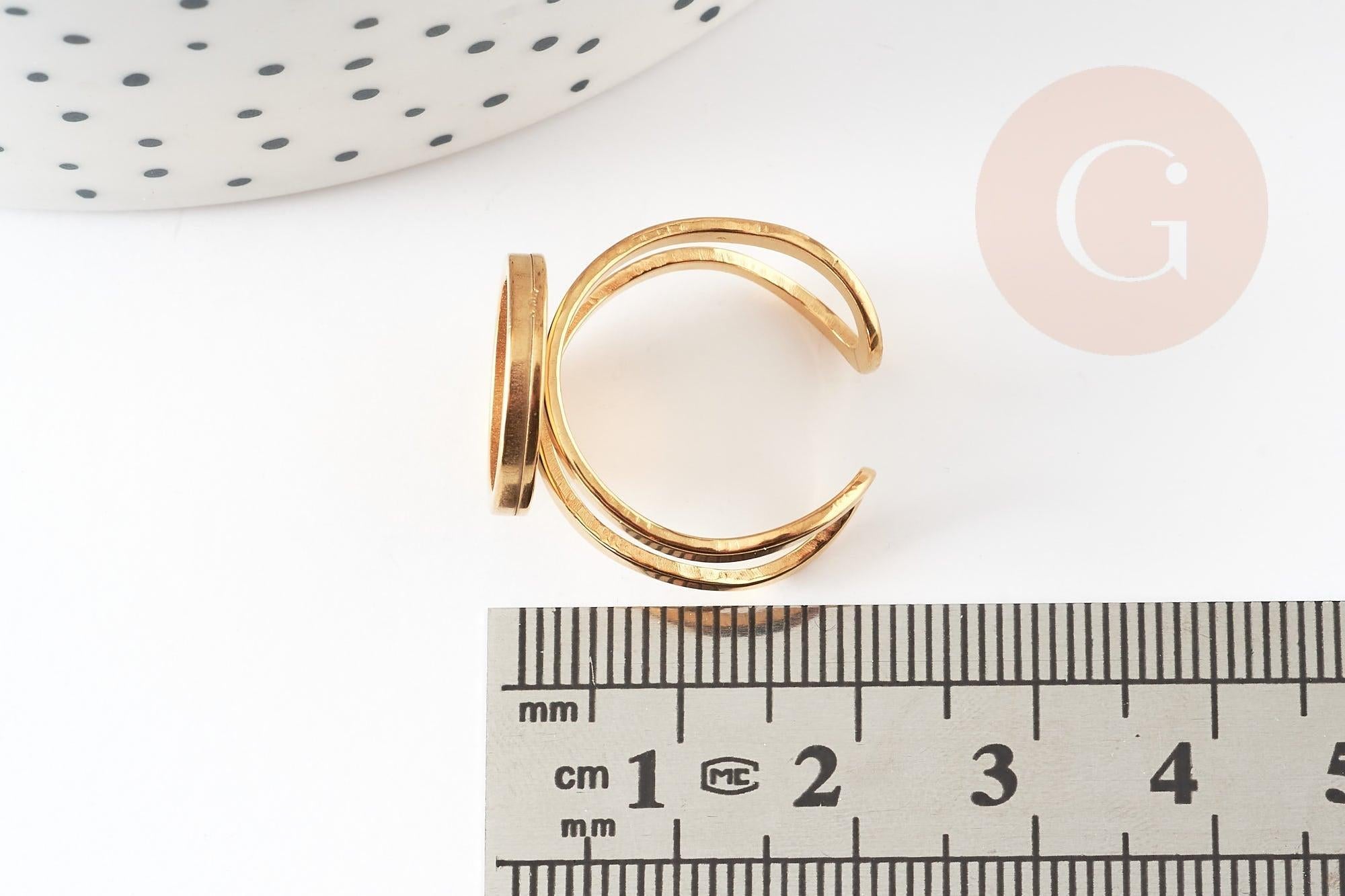 UNICRAFTALE 30 Ensembles Bague Cabochon Acier Inoxydable - Supports Bagues Vierges 10mm Réglables Pour Création Bijoux DIY