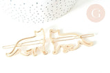 Support barrette chat clip métal doré 55mm, x1 (G7739)