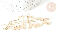 Support barrette chat clip métal doré 55mm, x1 (G7739)