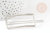 Support barrette clip rectangle zamac platine 55mm, x1 (G9315)