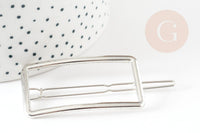 Support barrette clip rectangle zamac platine 55mm, x1 (G9315)
