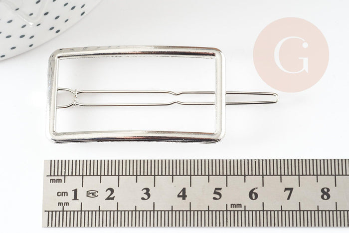 Support barrette clip rectangle zamac platine 55mm, x1 (G9315)
