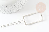 Support barrette clip rectangle zamac platine 55mm, x1 (G9315)