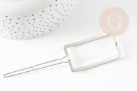 Support barrette clip rectangle zamac platine 55mm, x1 (G9315)
