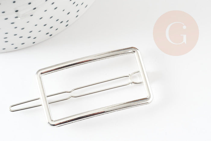 Support barrette clip rectangle zamac platine 55mm, x1 (G9315)