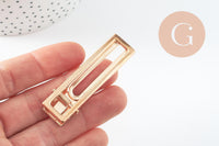 Support barrette fer doré rectangle 60mm, x5 (G4699)