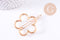 Support barrette fleur clip métal doré 57mm, x1 (G10742)