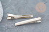 Support barrette pince crocodile fer platine 57mm, x2 (G4983)