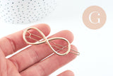 Support barrette signe infini clip zamac doré 65x21mm, x1 (G10746)