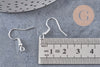 Support boucle crochet acier 304 inoxydable argent 925 22mm, x10 (G10863)