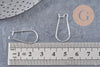 Support boucle crochet acier 304 inoxydable argenté 25mm, x10 (G10902)
