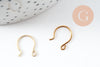 Support de boucles fil laiton crochet doré 16k 13mm, x2 (G5031)