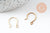 Support de boucles fil laiton crochet doré 16k 13mm, x2 (G5031)