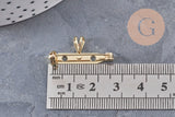 Support de broche et pendentif en zamac doré 26mm, x1 (G10987)