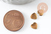 Support de cabochon coeur laiton brut 6x6mm, x50 (3g) (G2239)