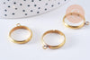 Supports bague reglable laiton brut 17mm avec anneau, x4 (G10641)