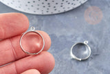 Supports bague reglable laiton couleur acier 17mm avec anneau, x4 (G8614)